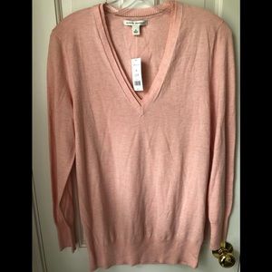 Banana Republic M Pink Double V-neck Sweater